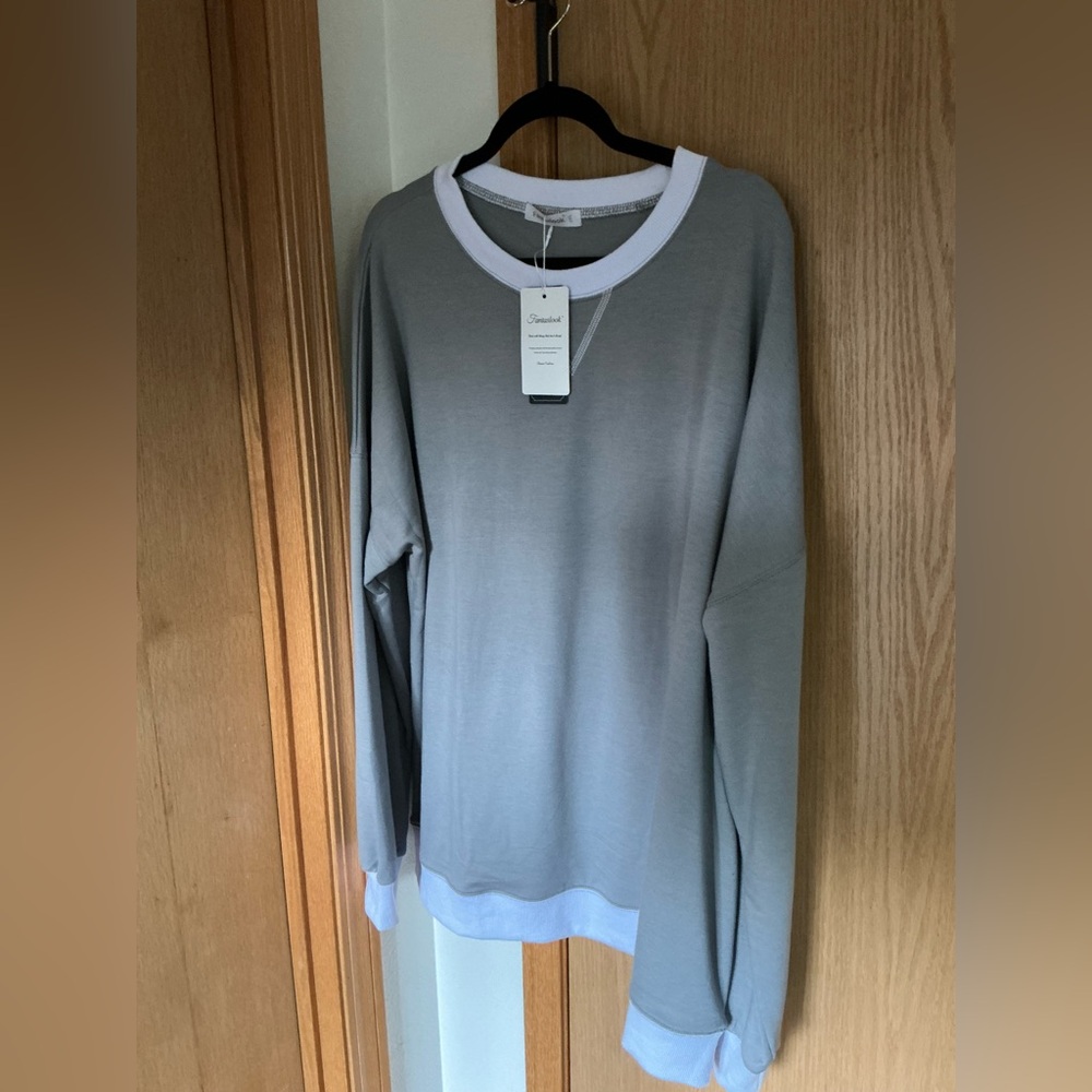 New w/tags FANTASLOOK grey soft sweatshirt casual leisure plus women 2XL - Picture 2 of 4